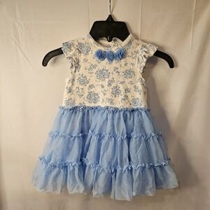 18 Month Little Me Baby Girl's Tulle Dress With Cotton Bodysuit Snaps Easter